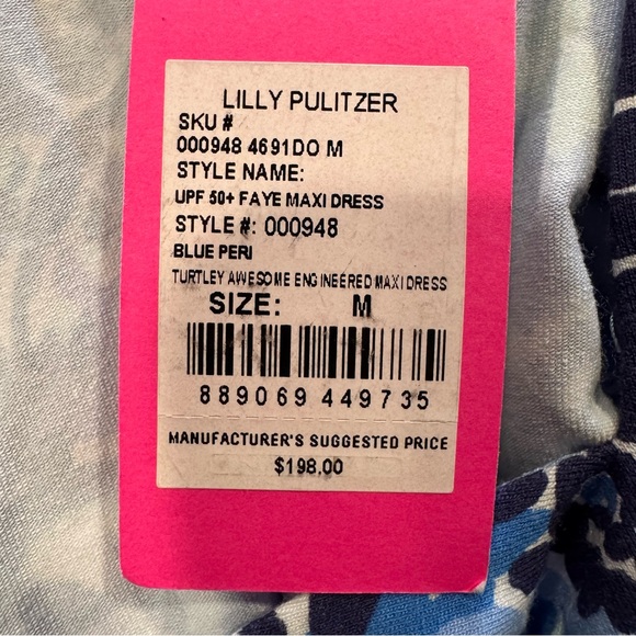 NWT Lilly Pulitzer UPF 50+ Faye Maxi Dress in Blue Peri Turtley Awesome Sz M - Picture 14 of 15